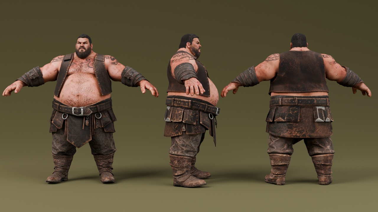 Media 1 for listing Barbarian Warrior Fat - Rigged
