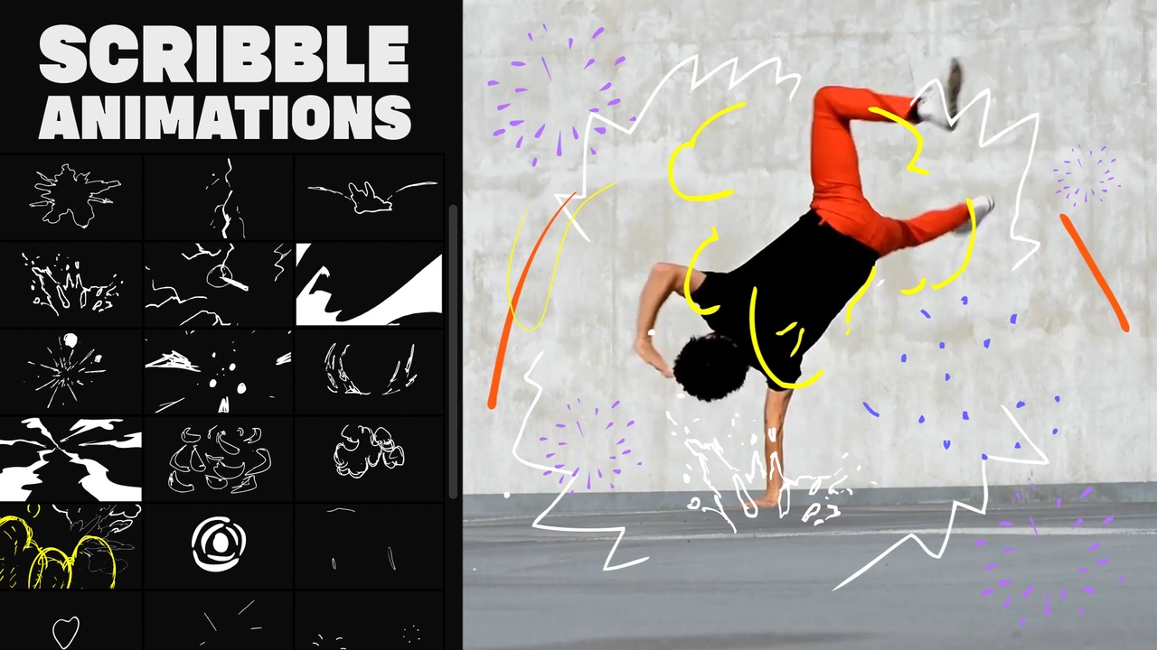الوسائط 1 للقائمة Abstract Scribble Animations 01