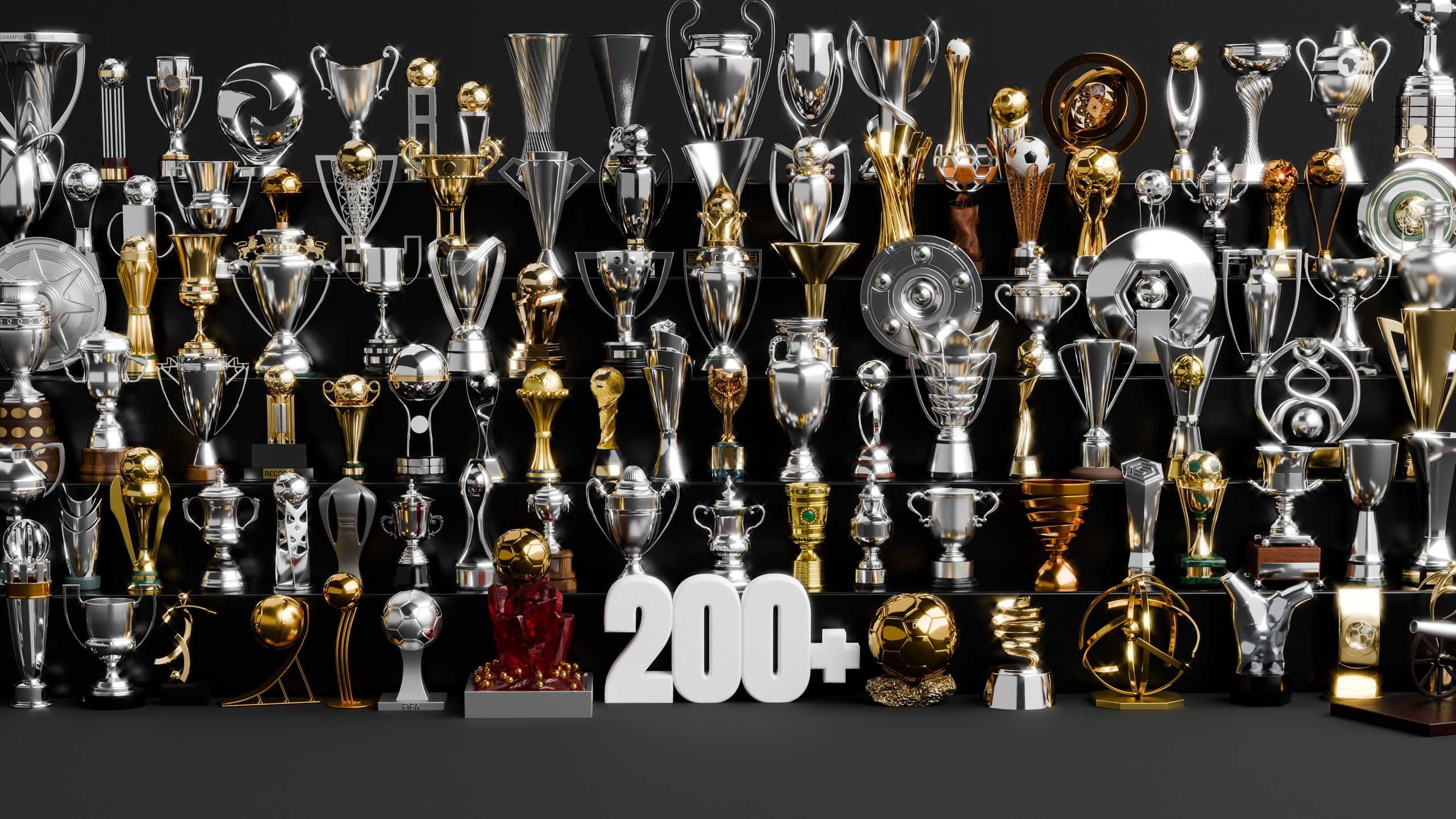 Media 1 for listing Mega Football Trophy Collection — 200+ 3D Models