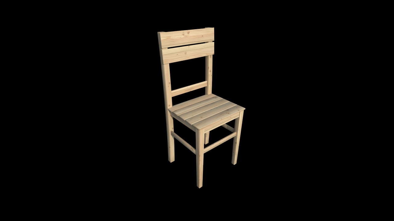 Multimedia 1 dla listy Wooden Chair 3D Model
