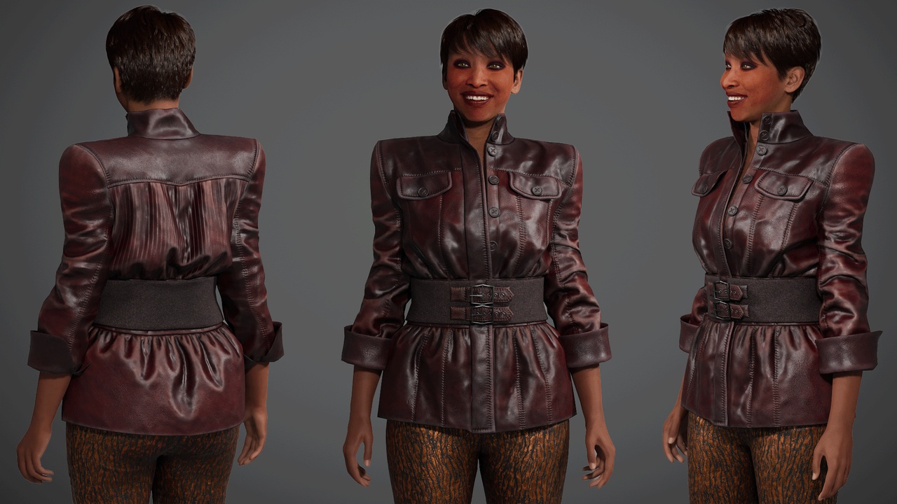 Media 1 for listing 80's Leather Jacket PARAMETRIC METAHUMAN CLOTHING