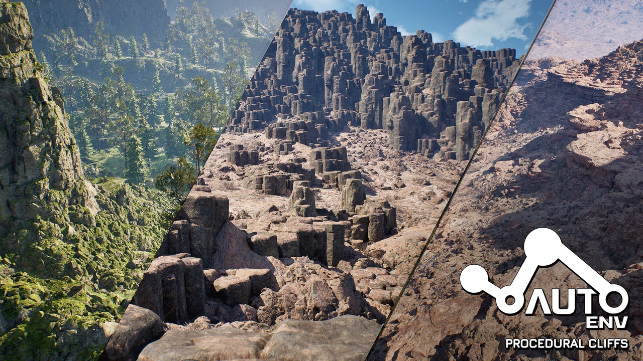File multimediali per l'articolo AutoEnv Procedural Rock Cliffs & Nature ( PCG ): 1