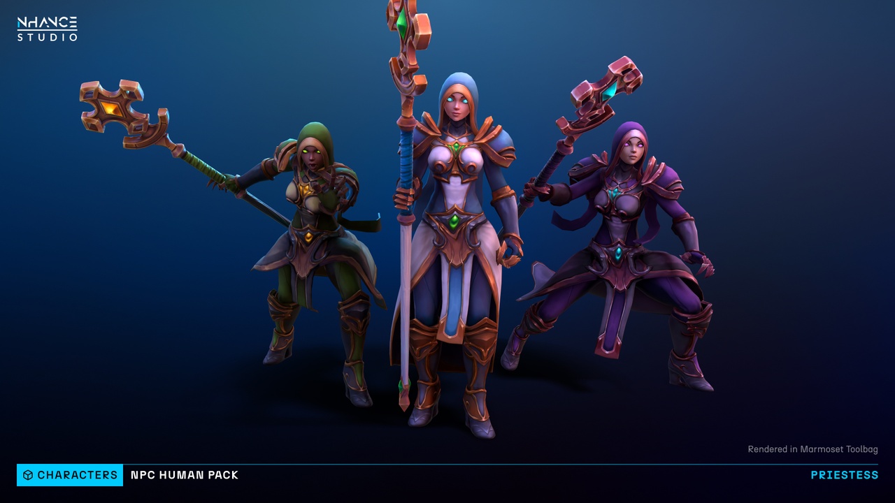 Media 1 for listing Stylized Fantasy Human NPC Pack