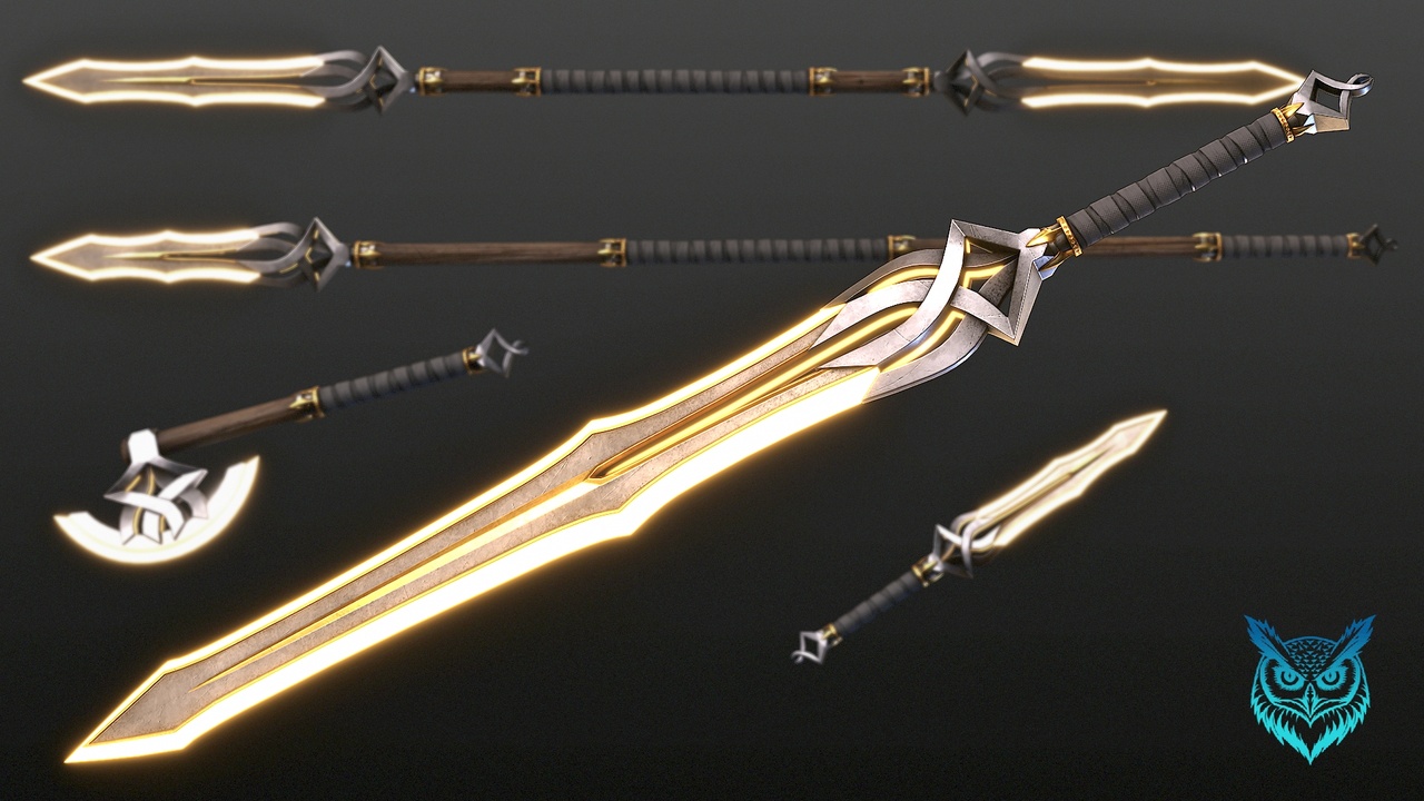 Media 1 for listing Stylized Fantasy Weapons Pack · 5 Game-Ready Medieval Weapons