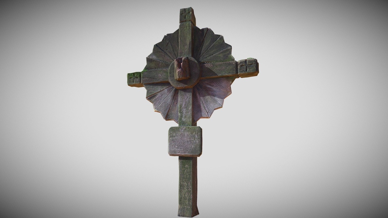 Media 1 for listing wooden cross with moss
