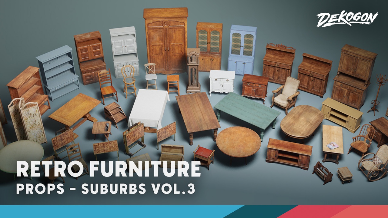 Media 1 for listing Suburbs VOL.3 - Retro Furniture (Nanite and Low Poly)