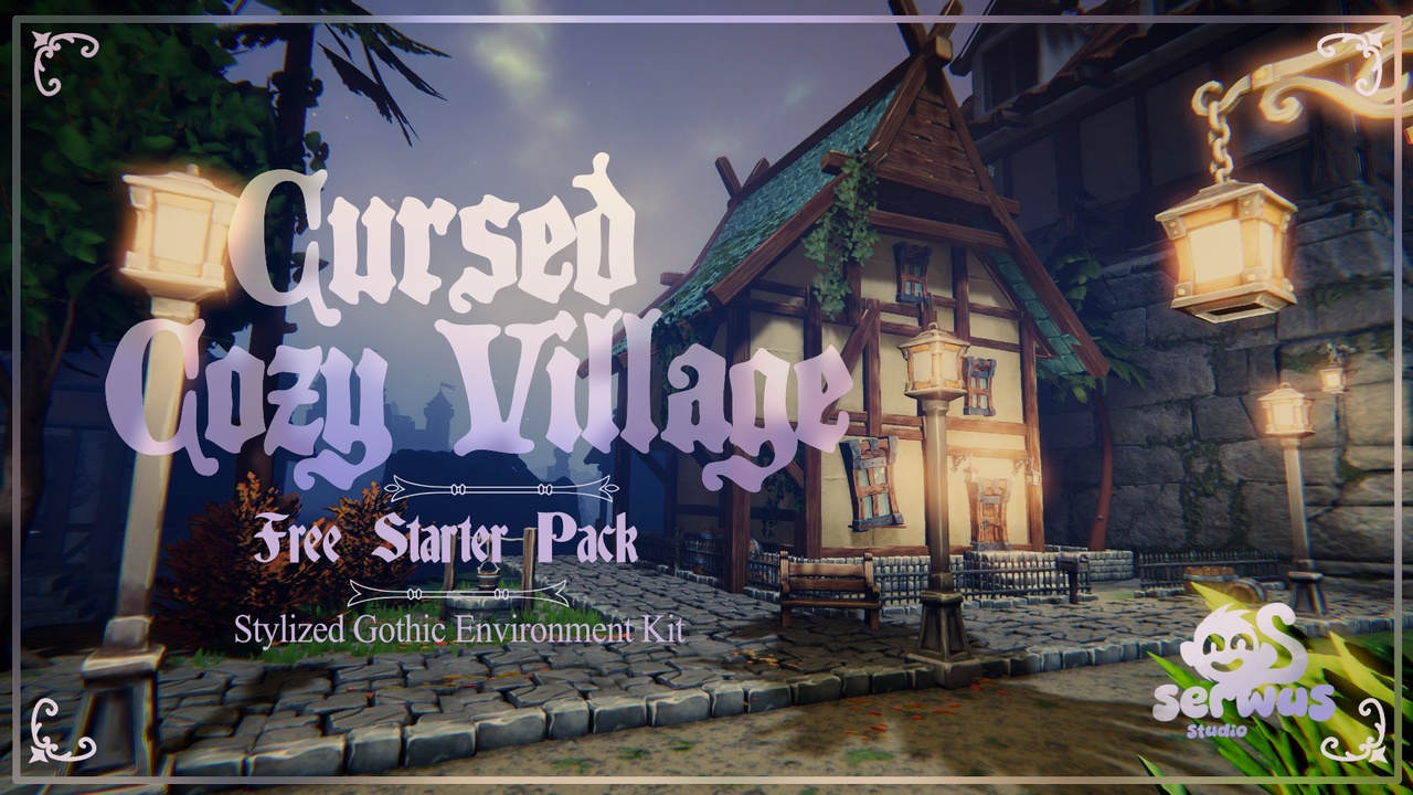 Media 1 for listing Cursed Cozy Village — Stylized Gothic Environment Pack