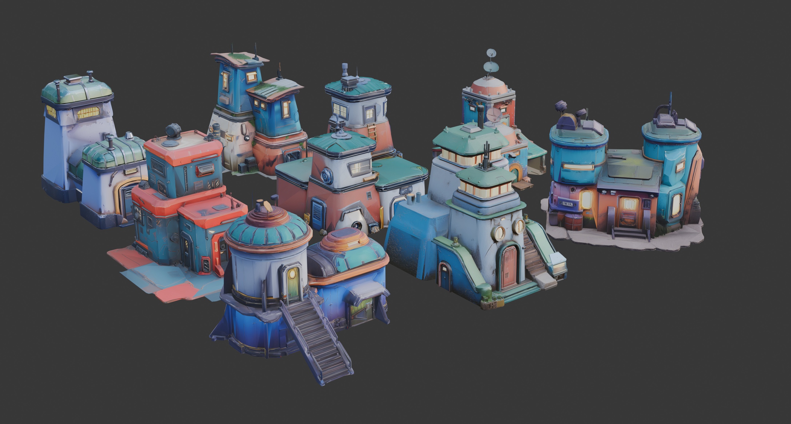 Media 1 for listing Stylized Scifi Architecture Set