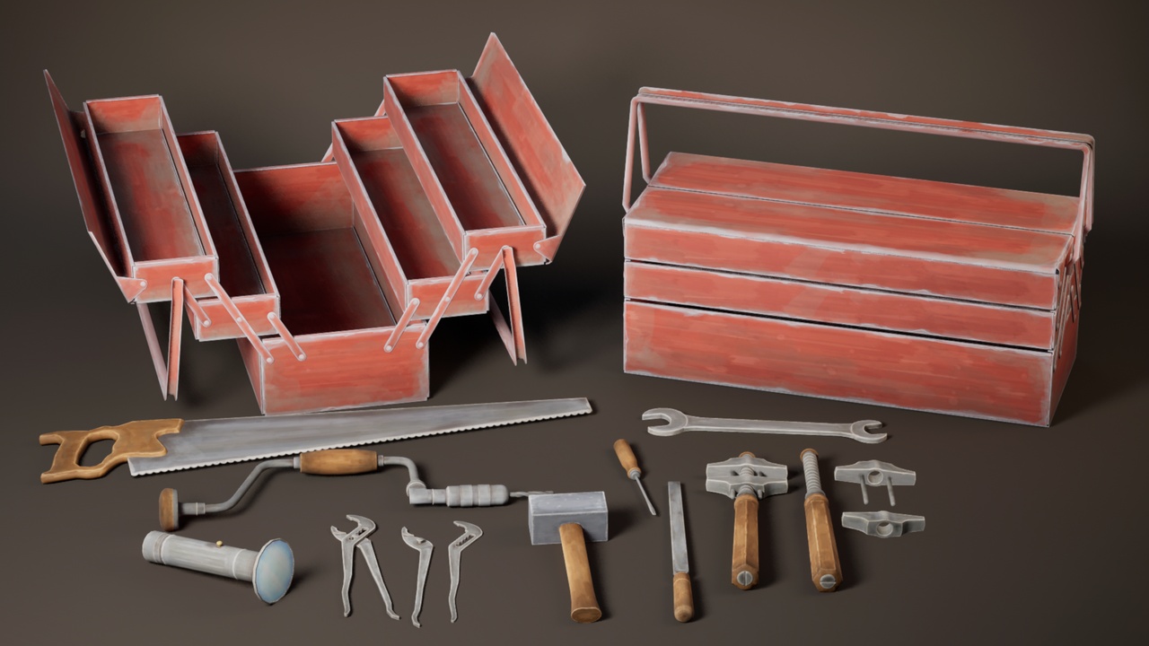 Média 1 pour l'article Tool Pack Handpainted Stylized - VR/Game Ready Vol.1
