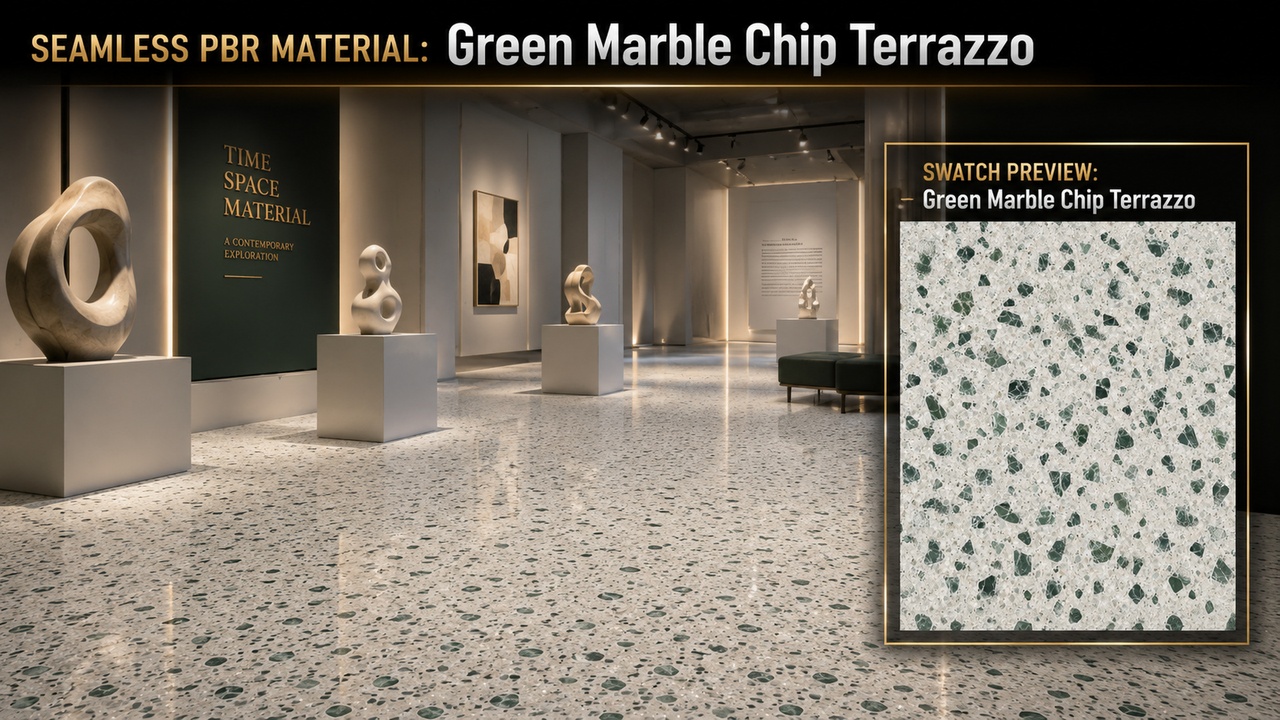 Media 1 for listing Terrazzo Polished Floor Modern Interior Materials - 10 Seamless 4K PBR Textures