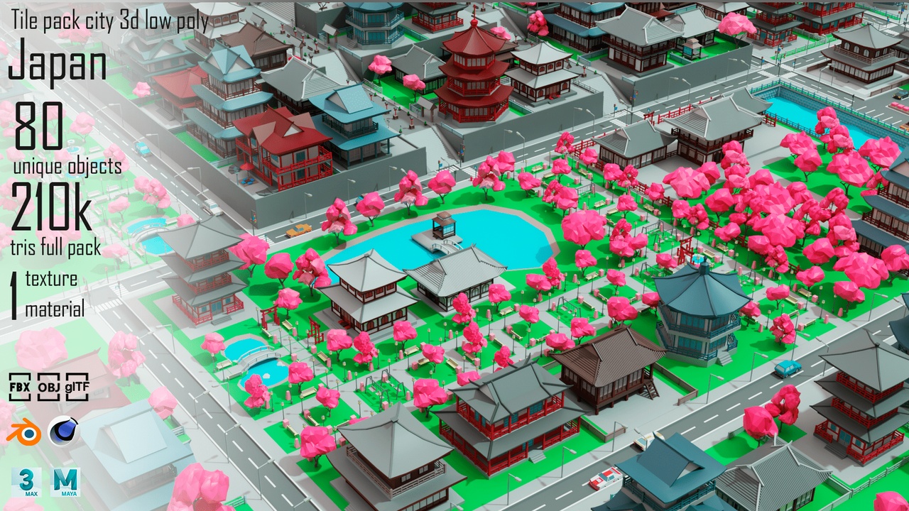 Cartoon City 5 Japan- Low-poly asset pack 제품 등록을 위한 미디어 1개