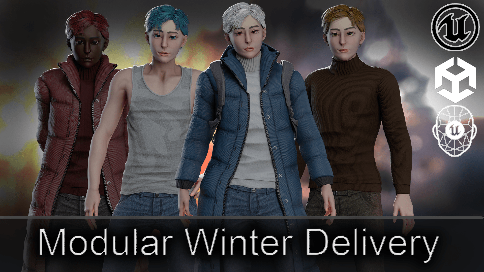Winter Student Man – Modular Game Character | Fab