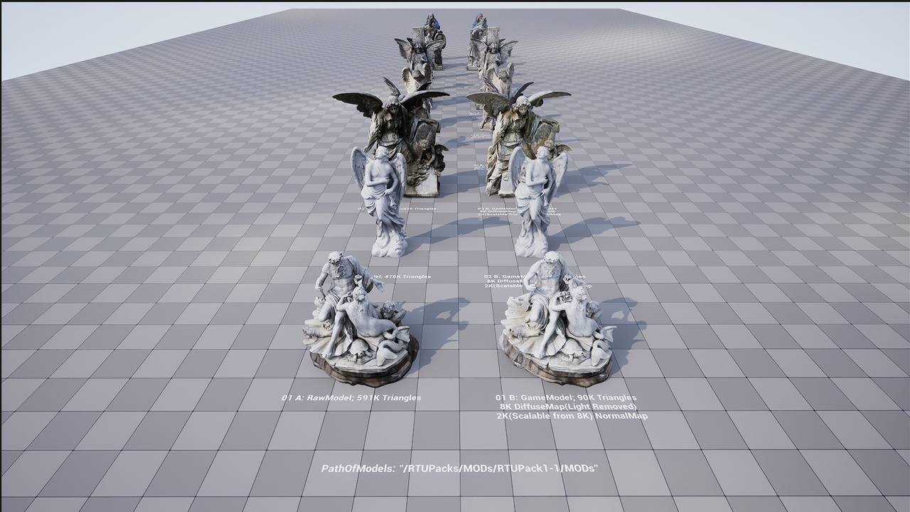Media 1 for listing RTUPack1-1: Contains 10 Photorealistic Photogrammetry Statues
