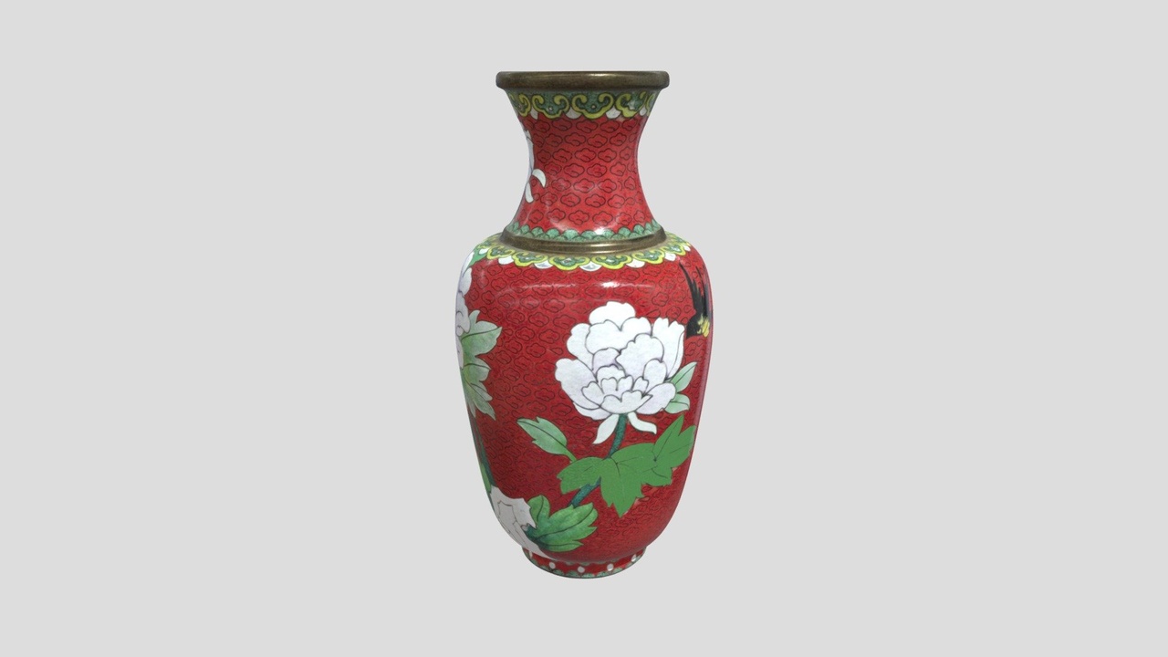 Media 1 for listing Classical oriental vase with flower pattern