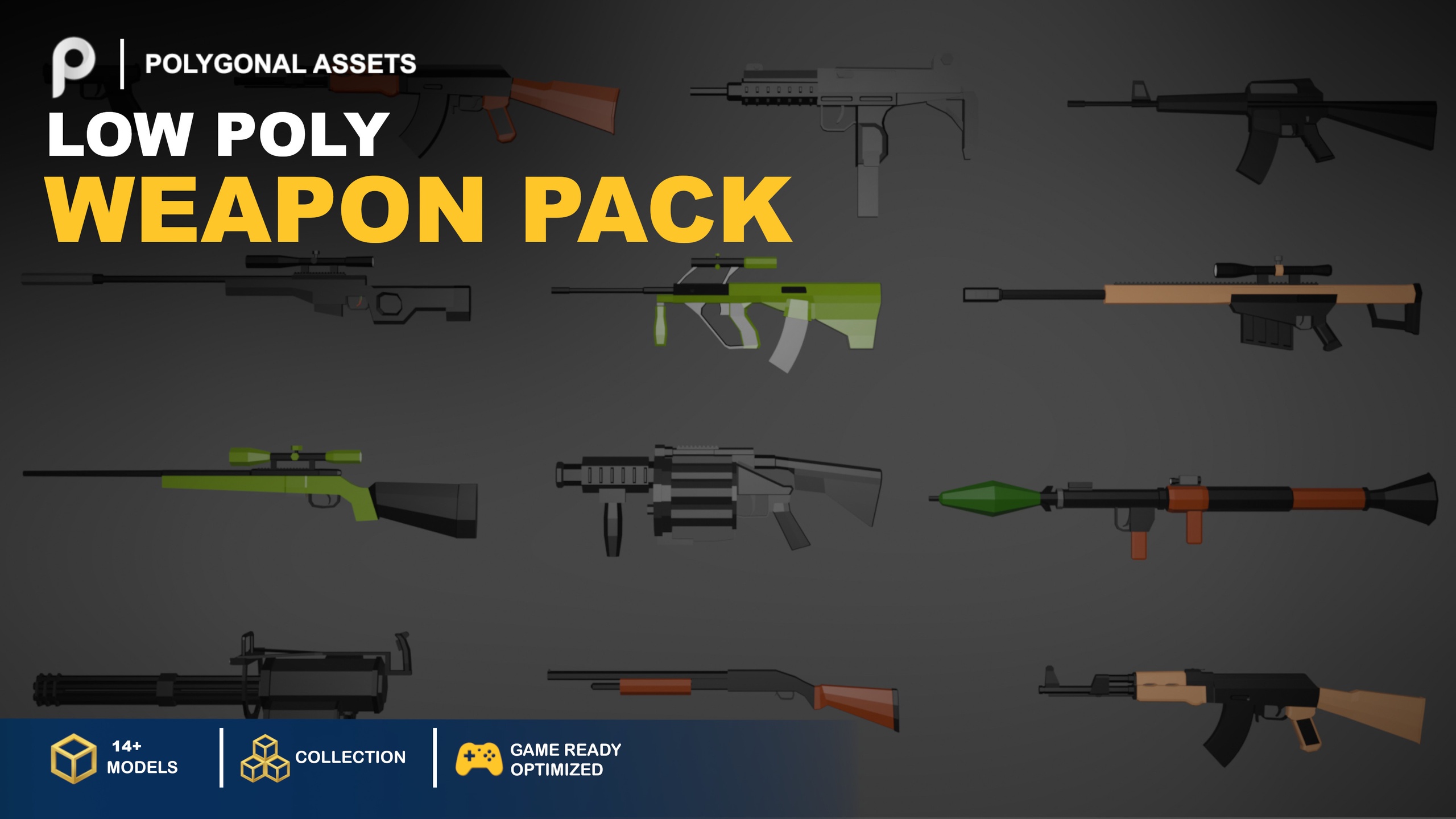 Media 1 for listing Low Poly Weapon Pack