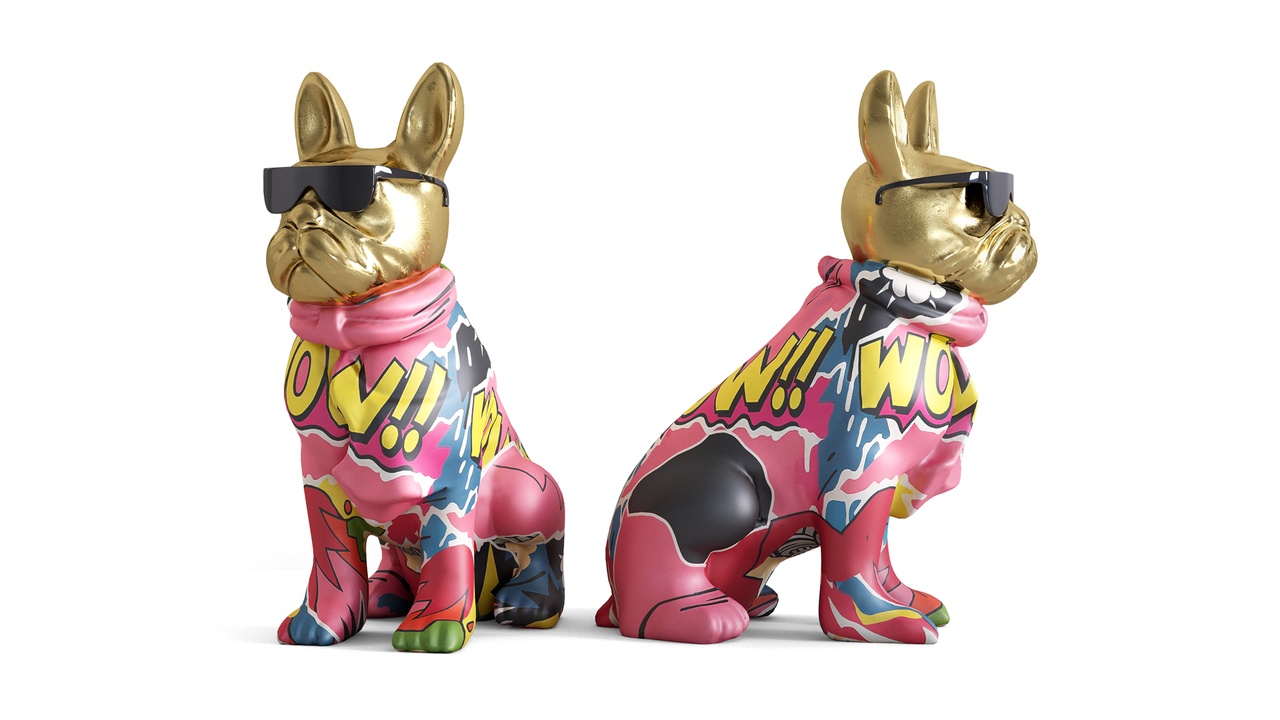 商品 Graffiti Dog Figurine 的媒体 1