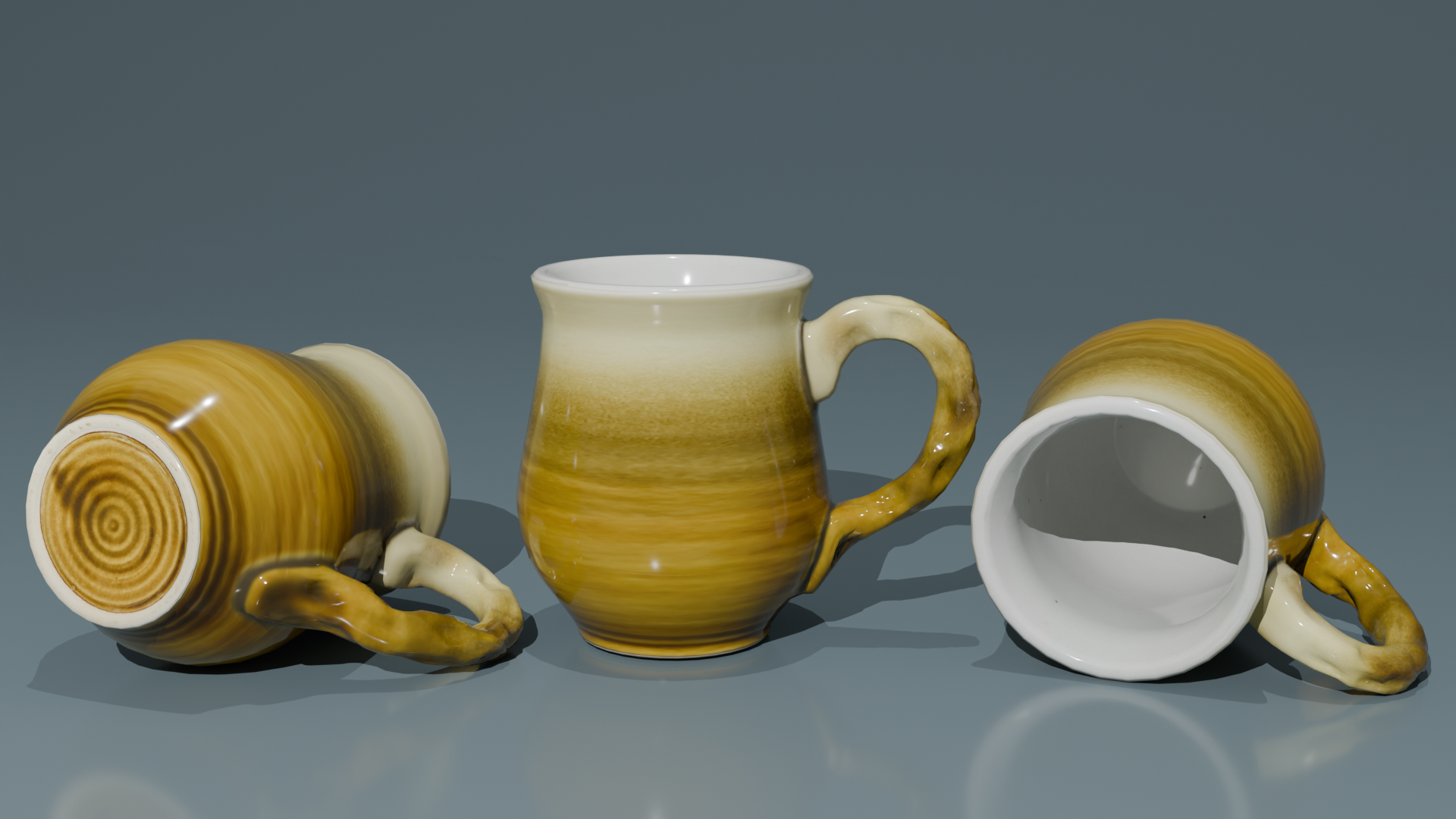 Glazed Ceramic Mug with Sculpted Handle | Fab