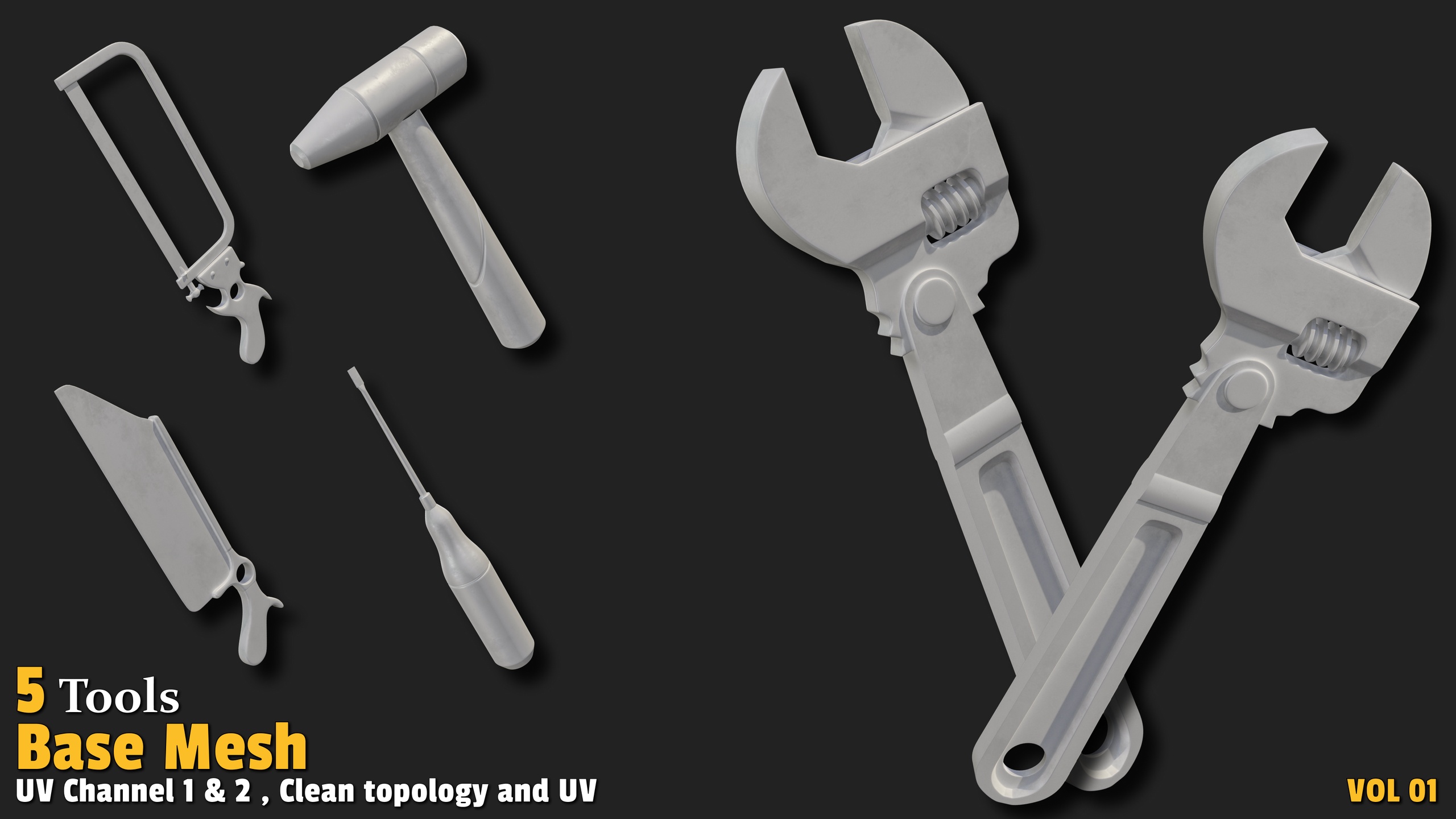 Media 1 for listing 5 Survival Tools | Base Mesh-VOL01