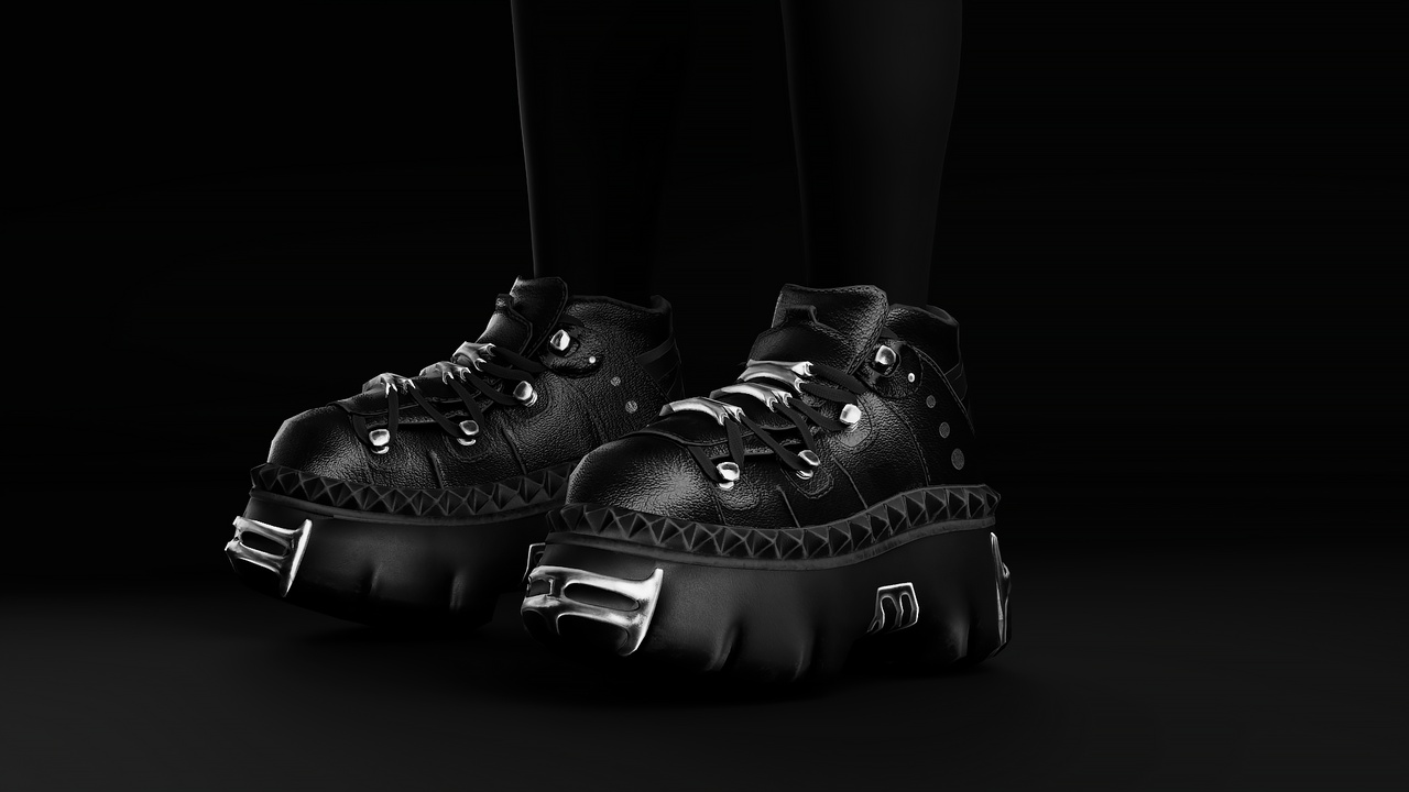 Media 1 for listing VETEMENTS New Rock Style Boots | Low Poly 3D Model with Textures