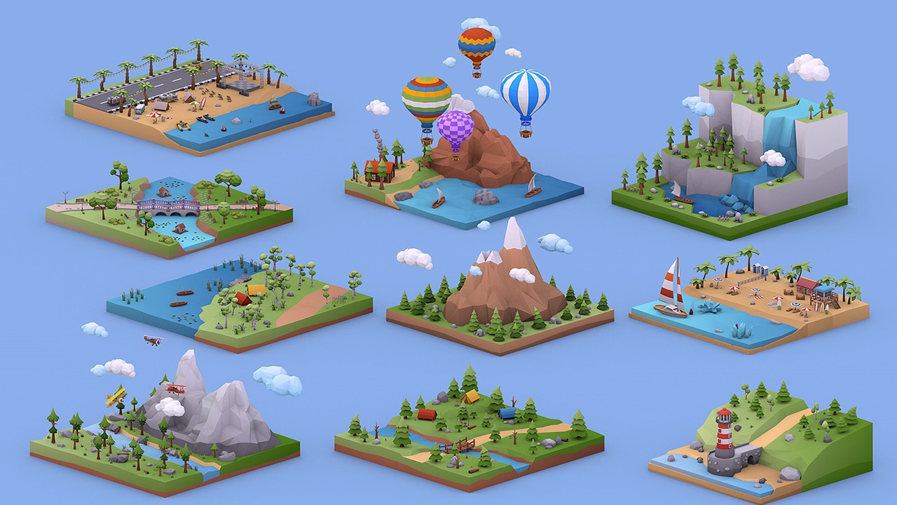 Media 1 for listing Low Poly Nature Locations Pack