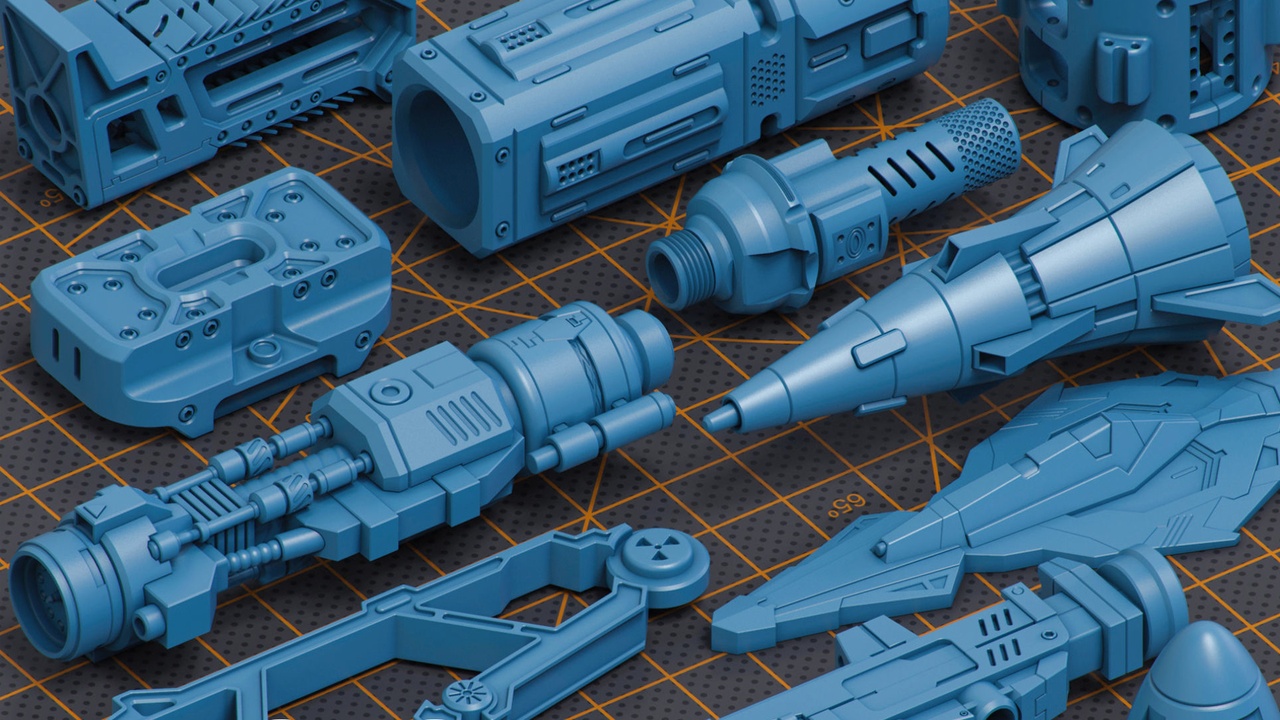 Sci-Fi Mega Pack Hard Surface KITBASH 500 DETAILS | Fab