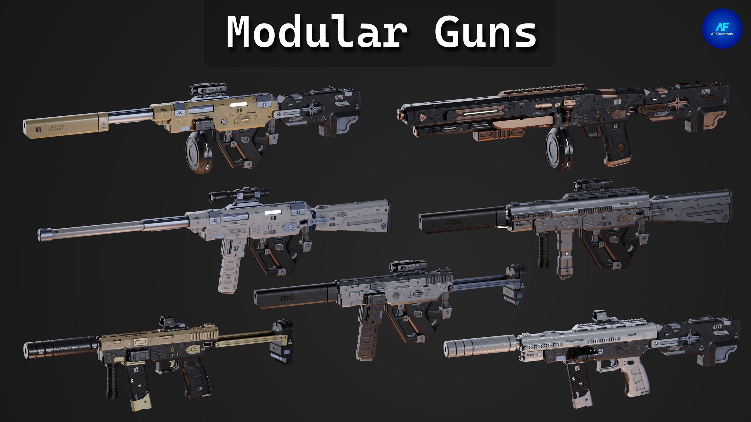 Media 1 for listing Modular Guns - Customizable Animated Weapon Pack