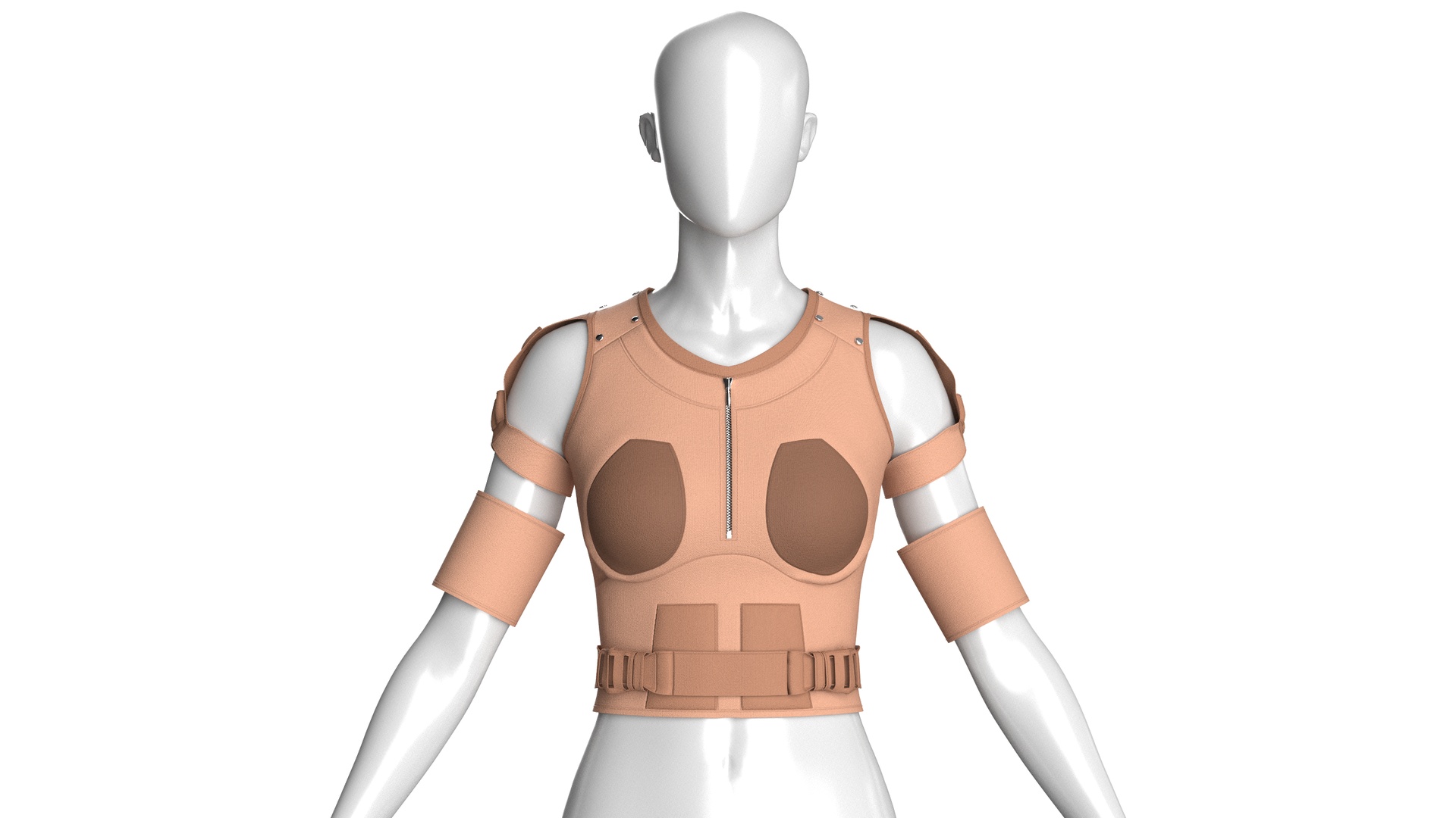 Media 1 for listing Girls Crop Top With Front Center Zipper | High Poly