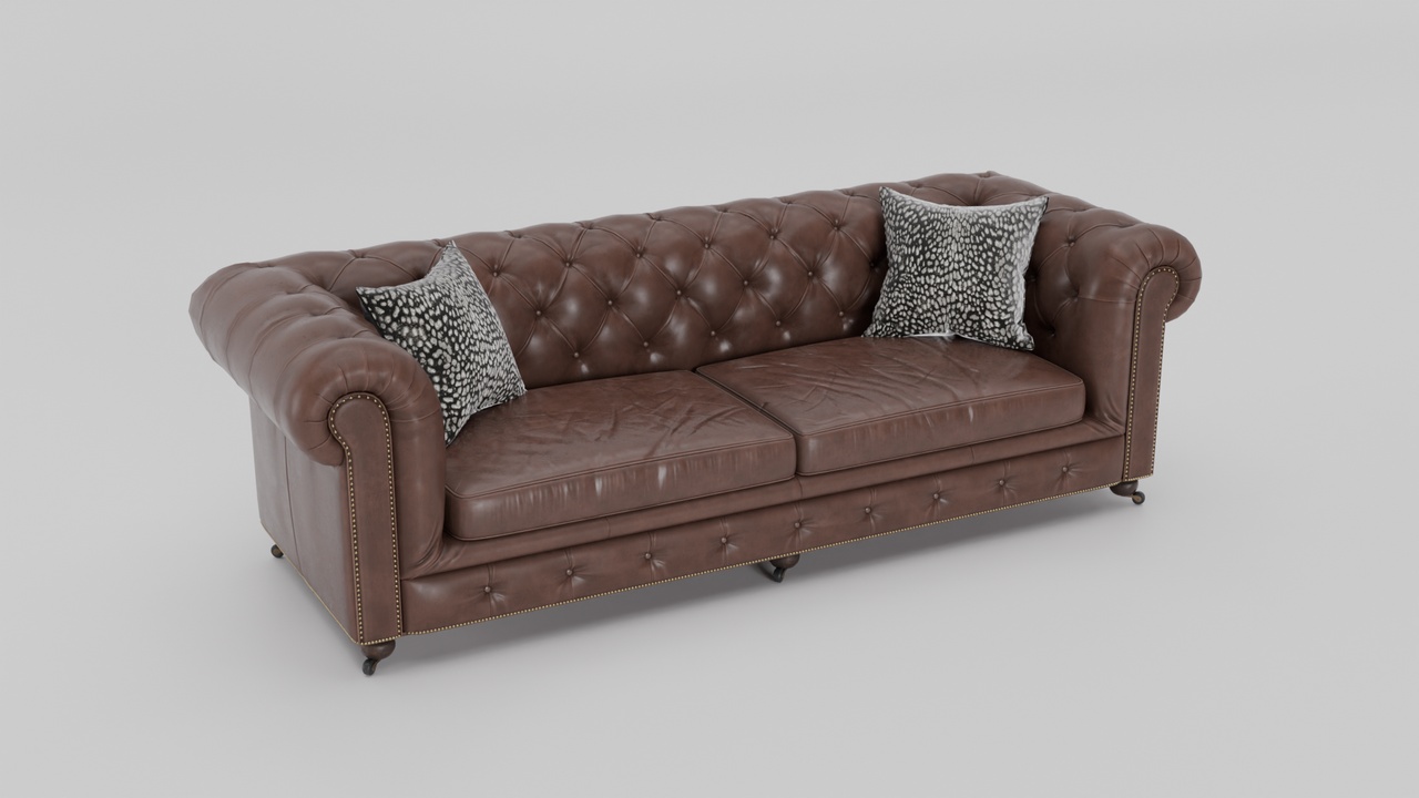 Media 1 for listing Chesterfield leather sofa, couch