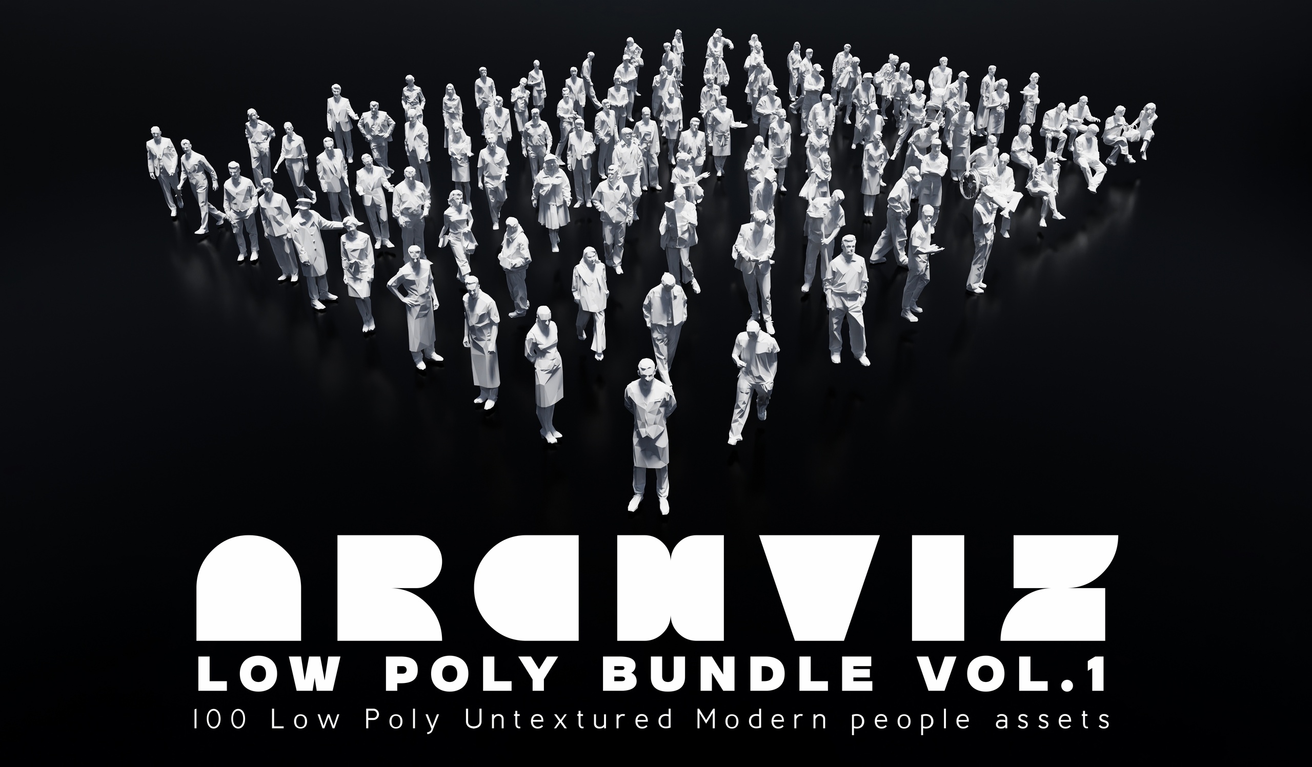 Media 1 for listing ArchViz People — Low Poly Bundle Vol. 01 | 100 Professional Character Models