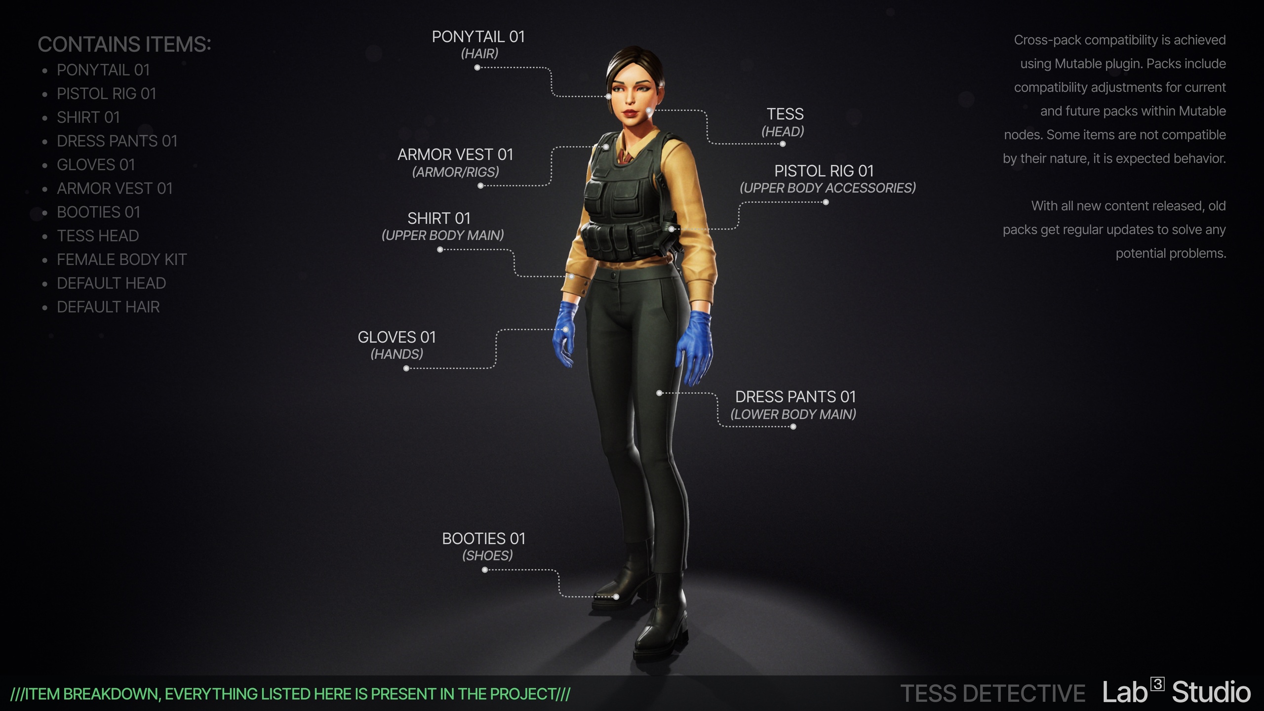 Media 1 for listing Tess Detective: Stylized Character