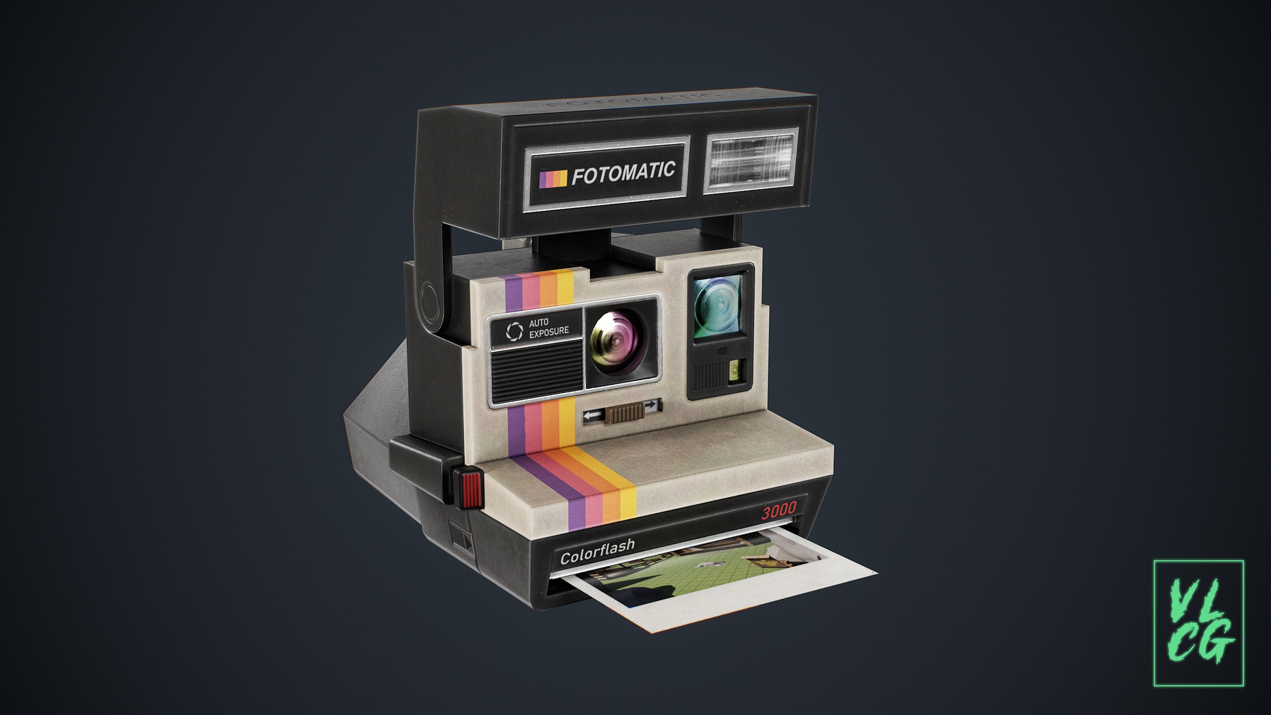 Media 1 for listing VLCG - Retro Photo Camera - Old Polaroid Instant Camera 1980s