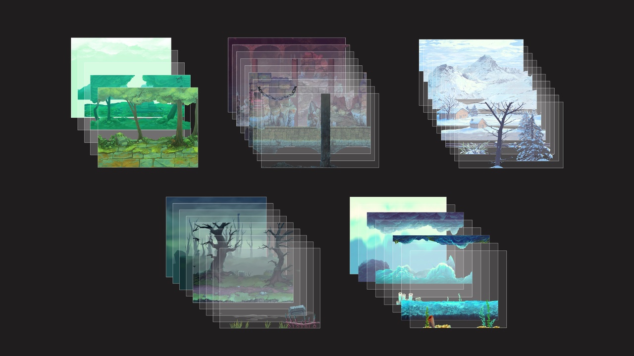 Media 1 for listing Nature and Artifact Paralla Background Bundle