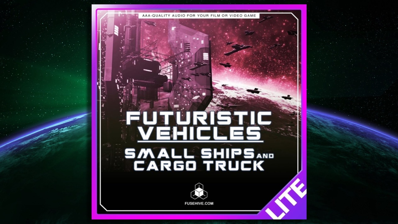 Media 1 for listing Futuristic Small Spaceships Sound Effects Library, Sci-Fi Cargo Trucks, Scooters