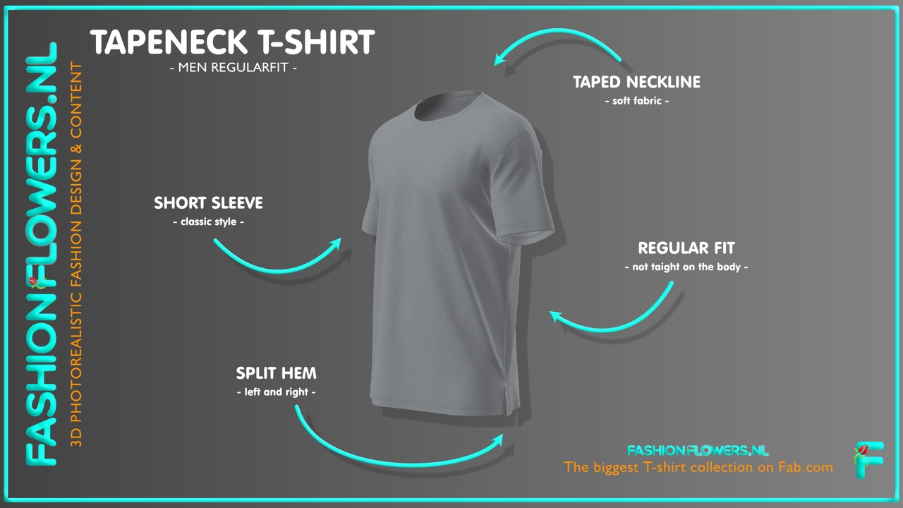 Media 1 for listing Gray Colour Classic Round Neck T-Shirt | Short Sleeve Tshirt | Side Seam Splits