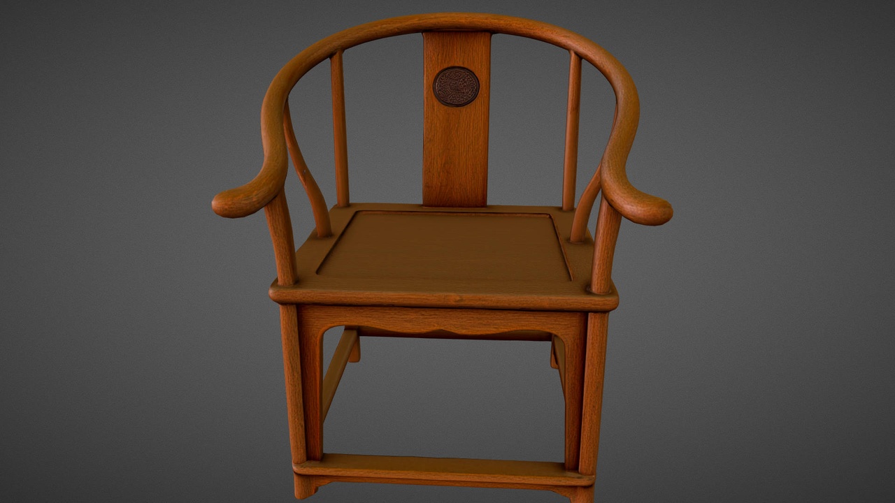 Media 1 for listing Chinese Wooden Armchair Antique Ming Style Furniture 3D Model