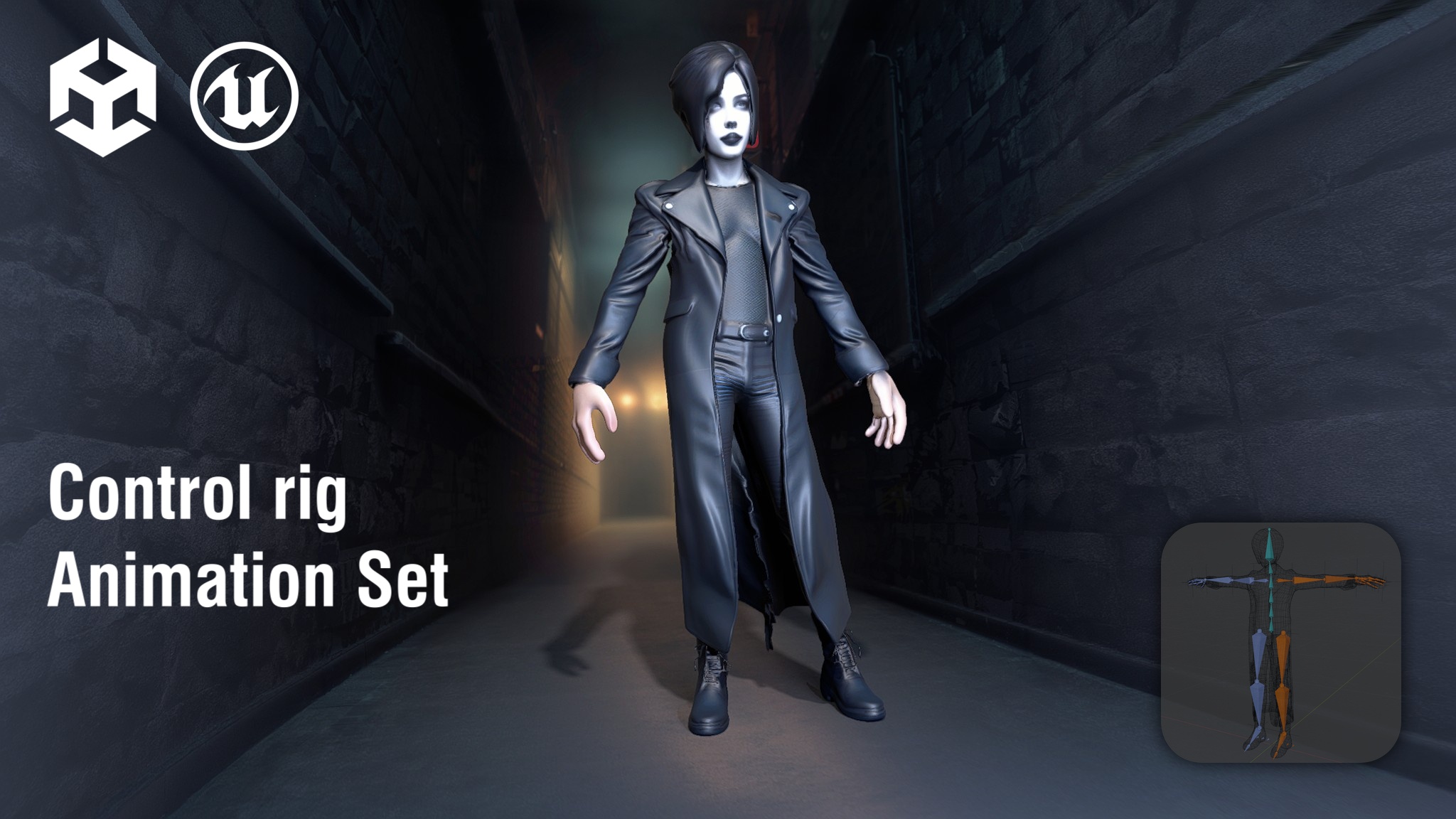 Fog Character Goth Rocker Character in Leather | Fab