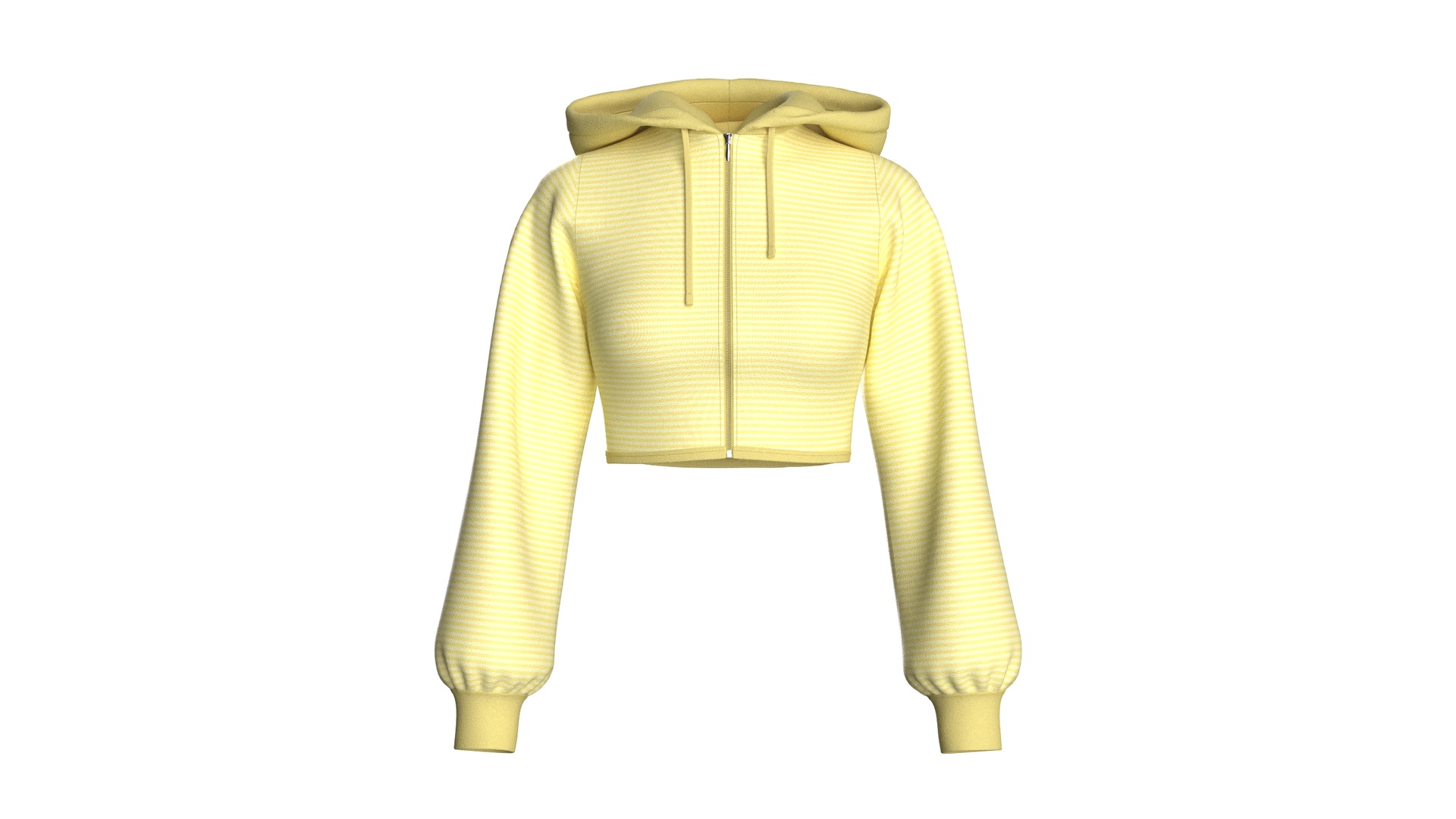 Media 1 for listing Girls Full Zip Cropped Striped Hoodie | High Poly