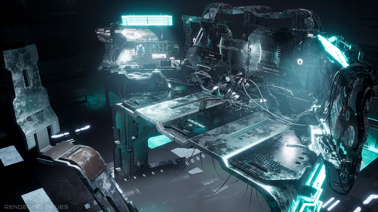 Media 1 for listing Sci-Fi Modular WorkStation - High Poly Kit Bash - Smart Materials