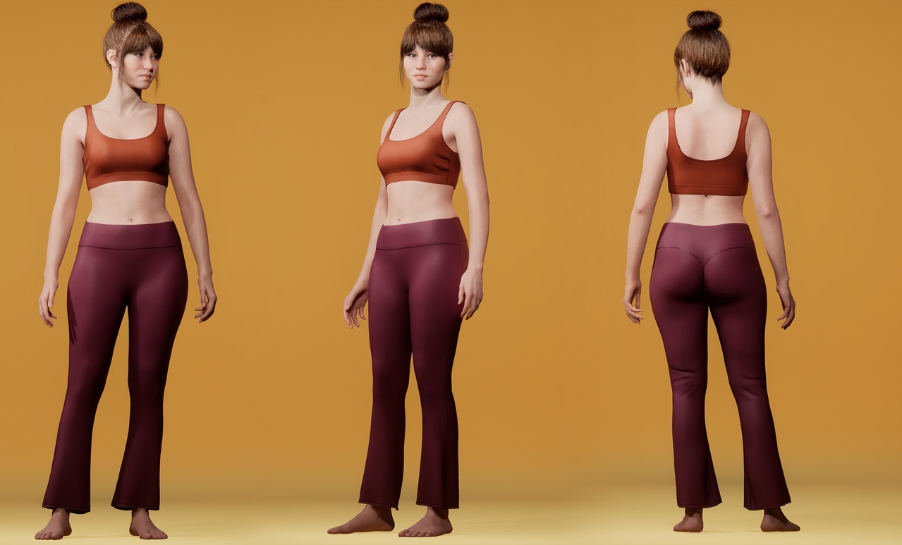 Media 1 for listing Flared Gym Sportwear - Metahuman Compatible - Blender & Fbx Files