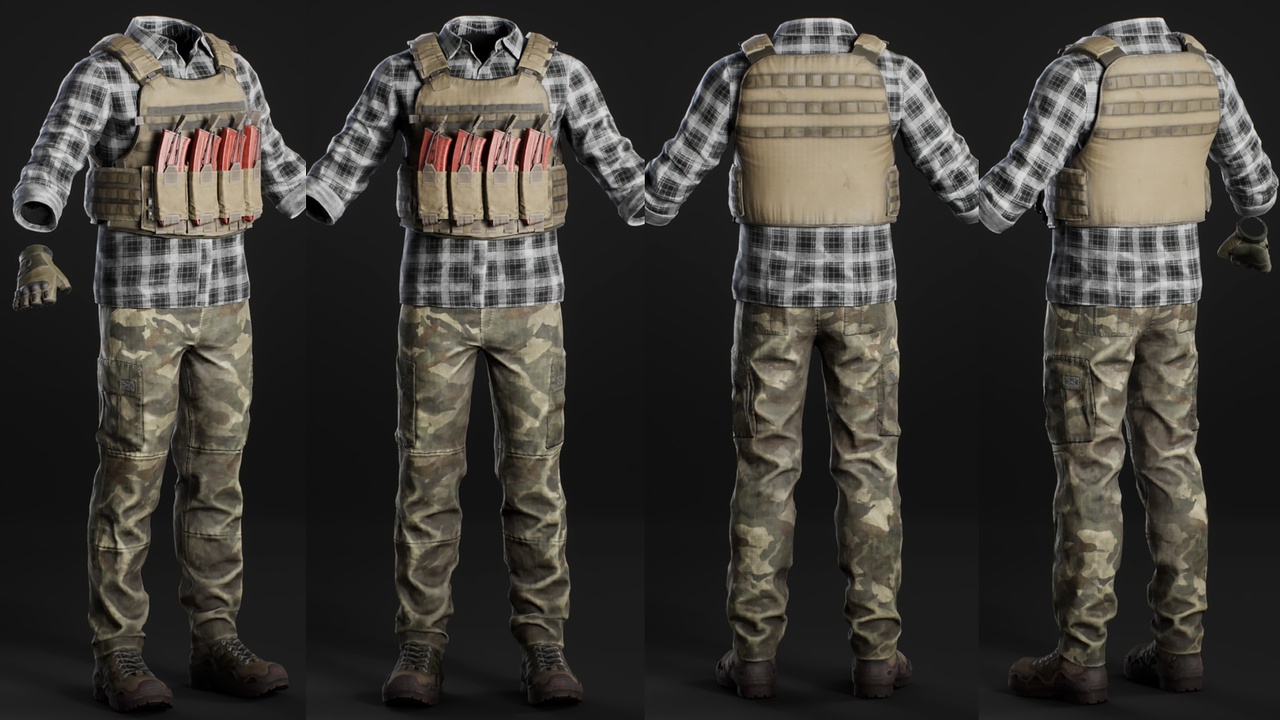 Media 1 for listing Casual Military Outfit 08 - Metahuman