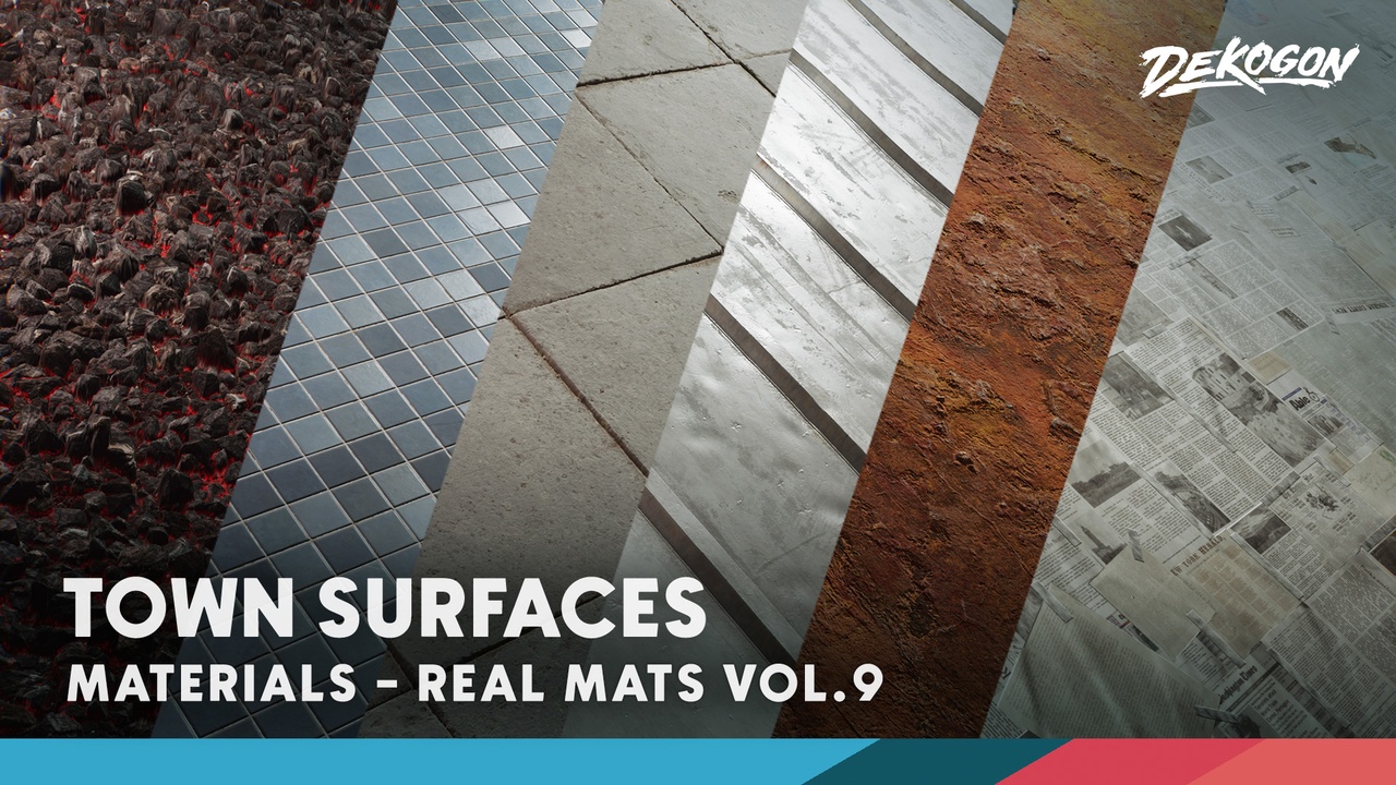 Media 1 for listing Realistic Materials VOL.9 - Town Surfaces (65+ Materials)