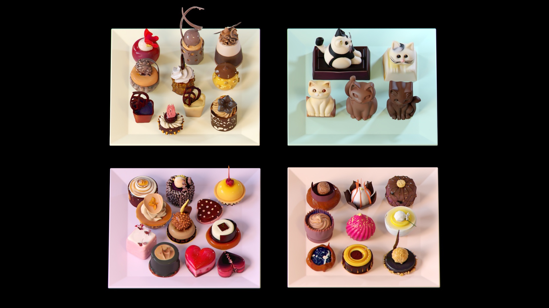 Media 1 for listing Gourmet Mini Desserts Candy Collection. 35 game-ready 3d assets