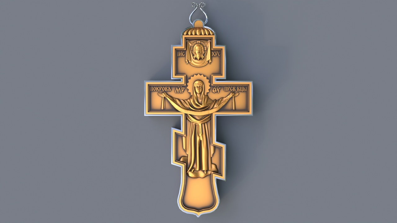Медиа 1 для объявления Pectoral cross of Princess Elizabeth Feodorovna, stl. Крест Елизаветы Федоровны.