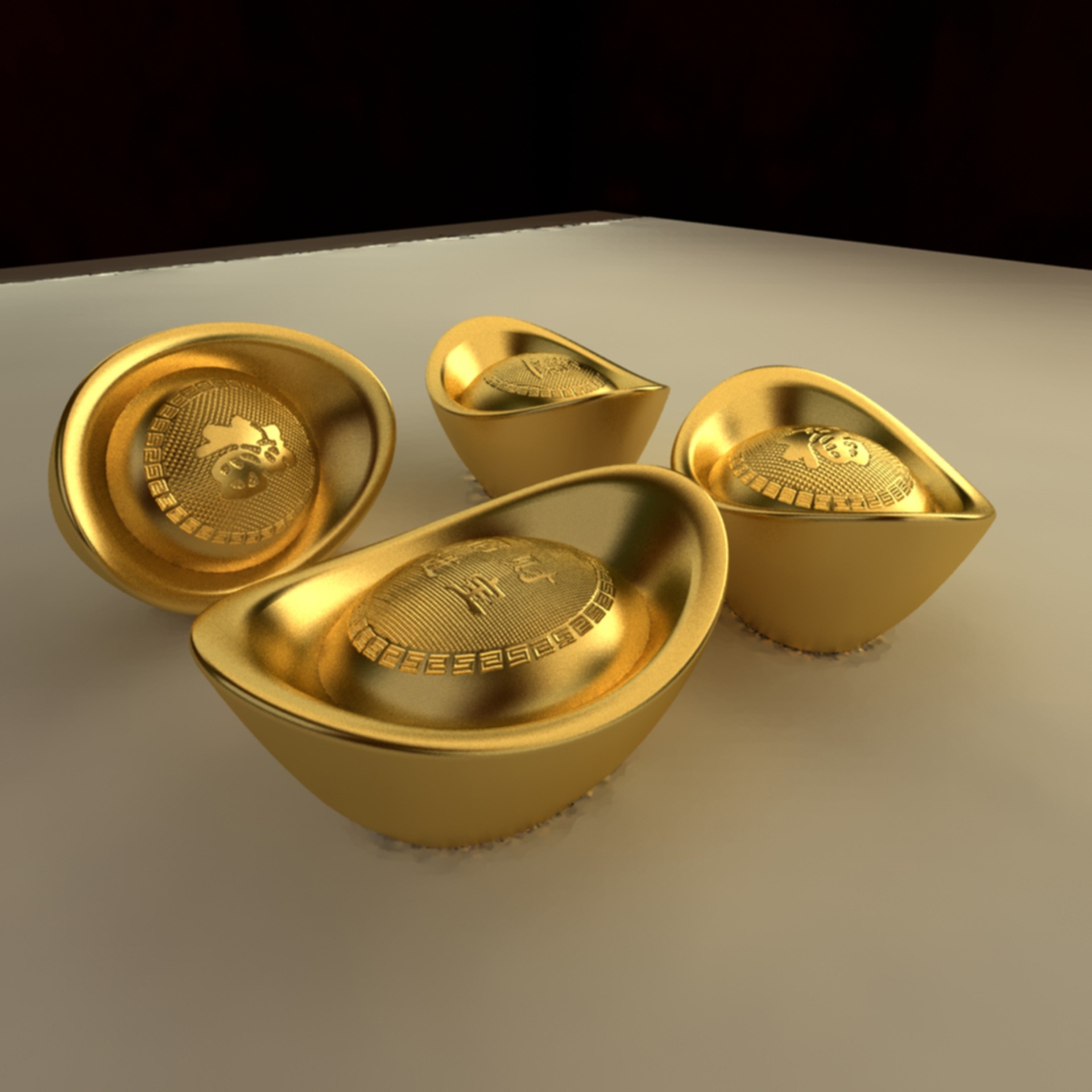 Media 1 for listing Chinese Gold Ingot Figure 3D Model