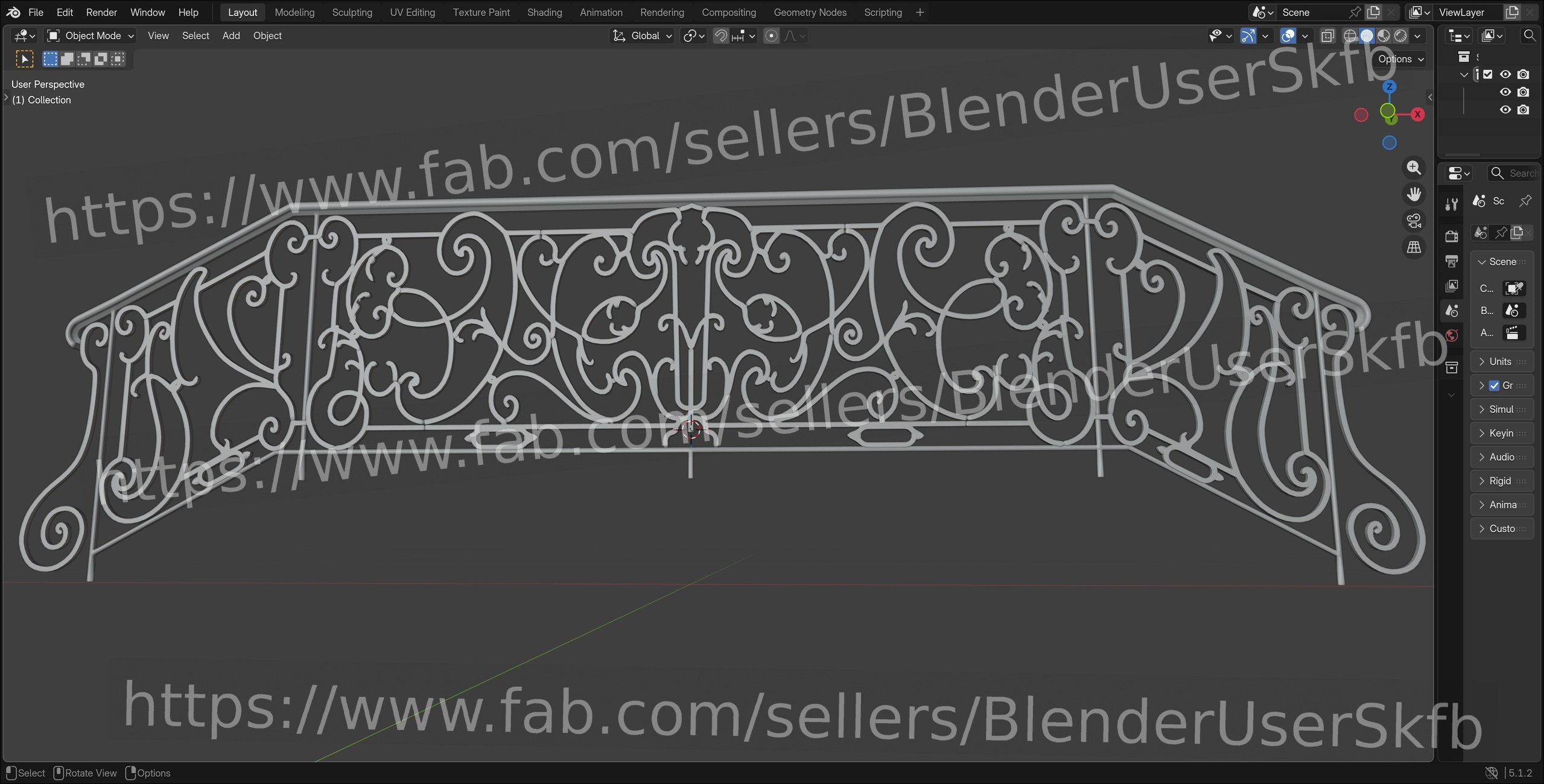 Media 1 for listing Decorative Iron Railing for a Small Palace Stairway