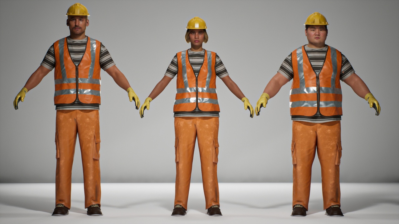 Media 1 for listing Heavy Duty Construction Worker Outfit for Metahuman Resizable Cloth