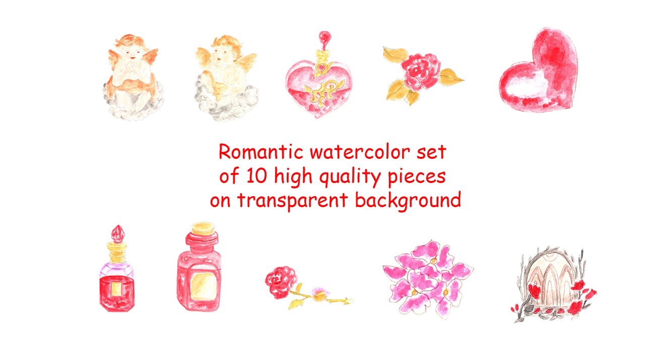 Media 1 for listing Watercolor Romantic Set 10 pcs
