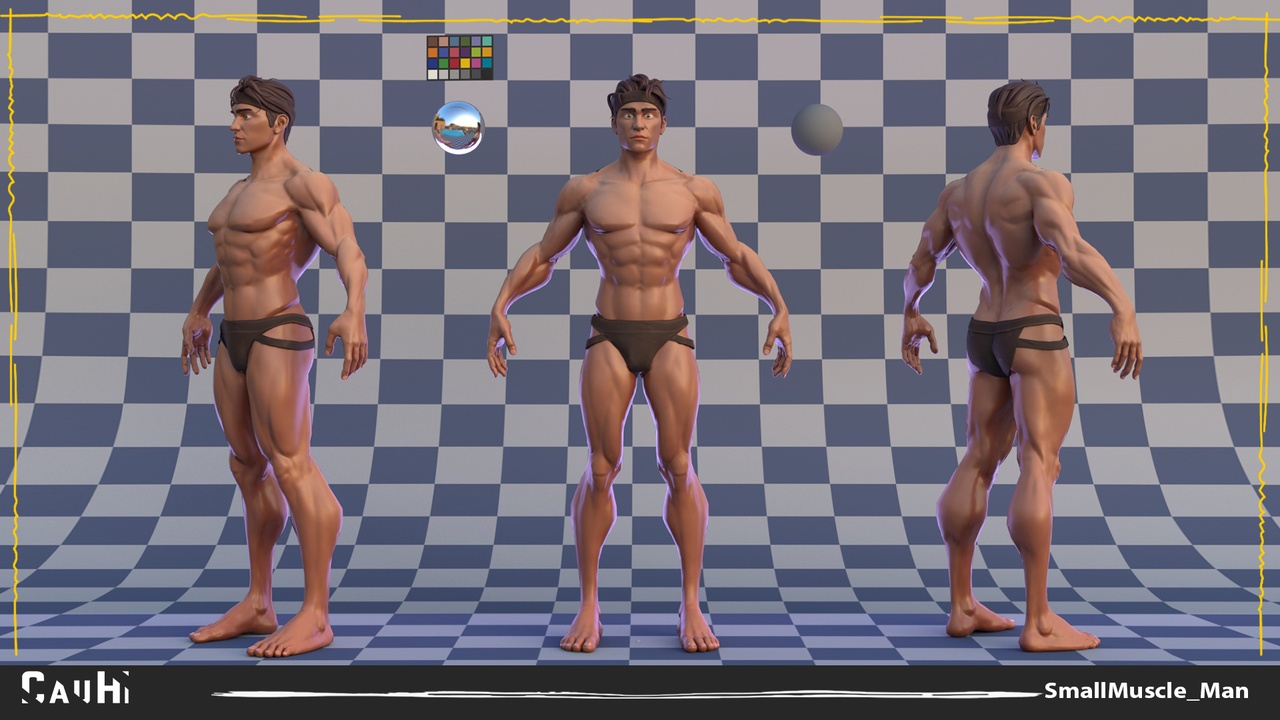 File multimediali per l'articolo Muscle Male Basemesh Low-poly 3D model: 1