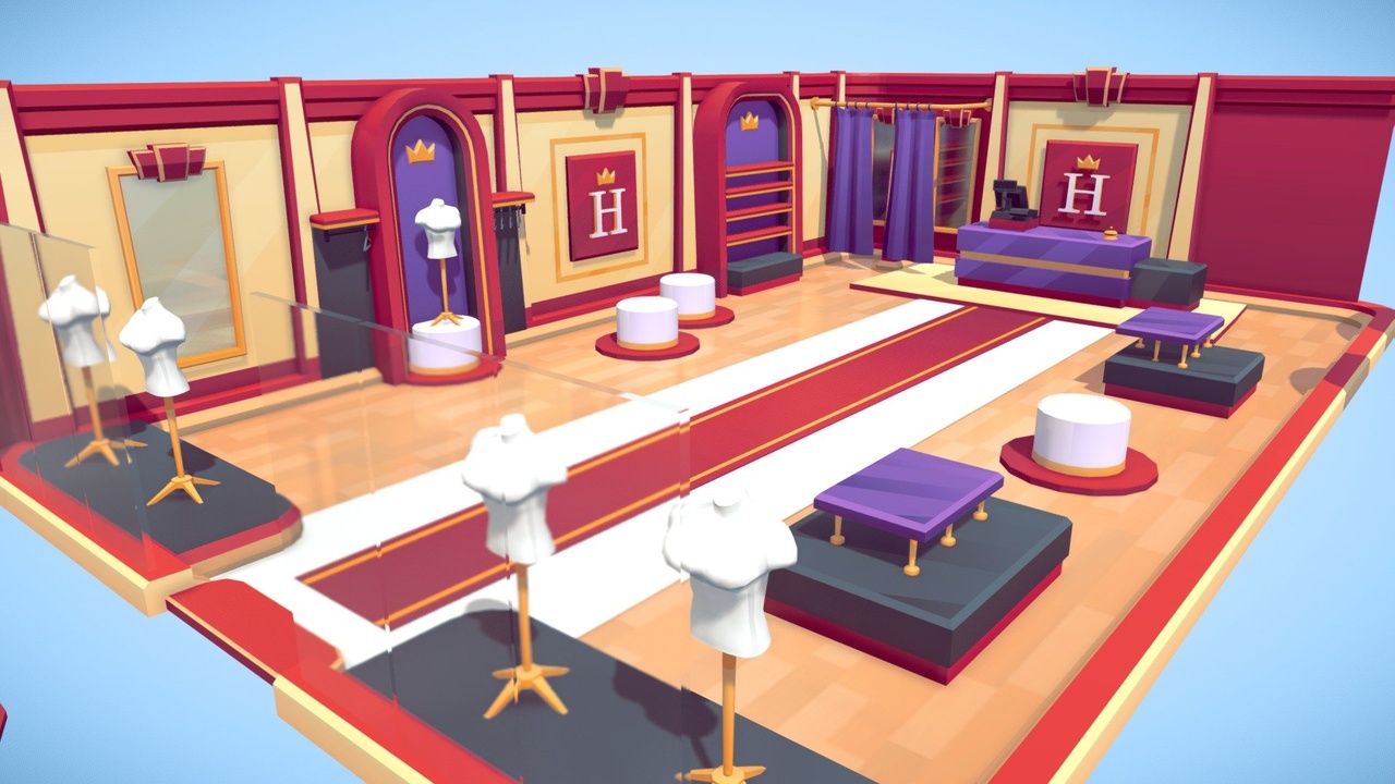 Media 1 for listing Fashion shop store lowpoly assets