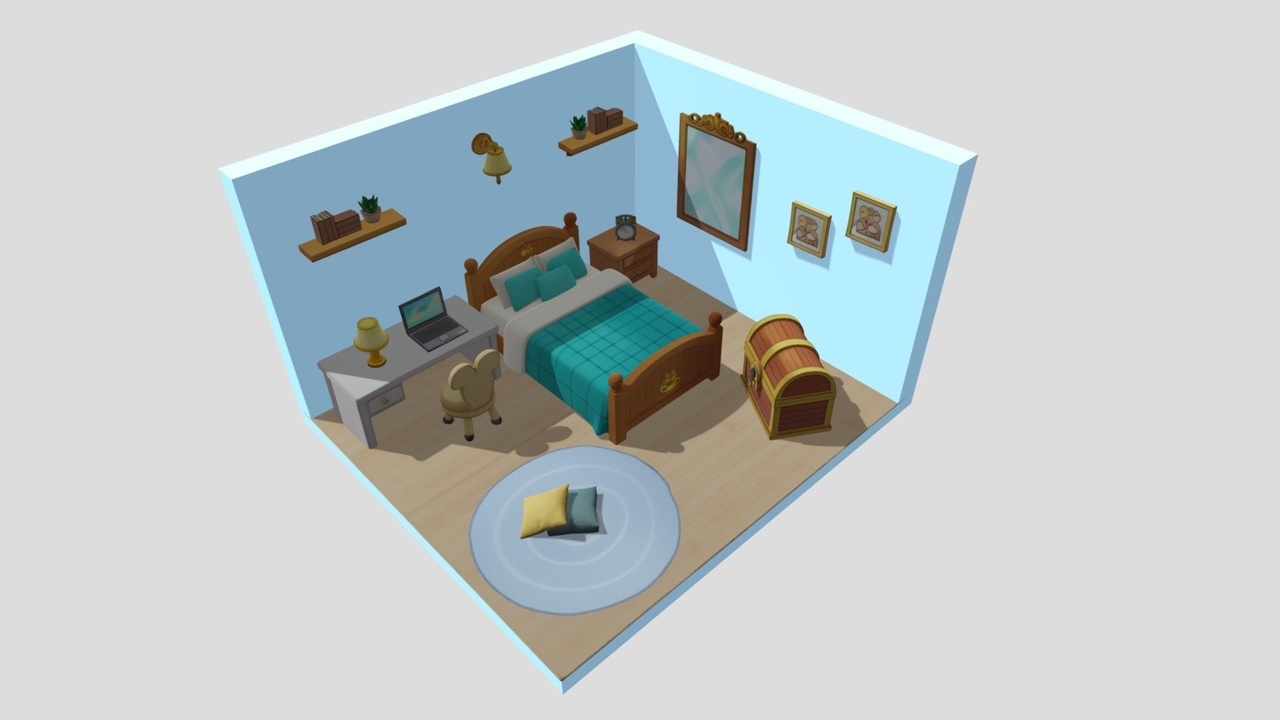Media 1 for listing Isometric Retro Game Bedroom